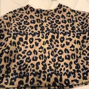 Zara Slightly cropped leopard sweatshirt